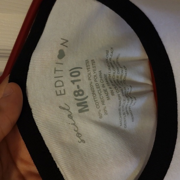 Social Edition White T-Shirt with Red Text - Picture 4 of 5